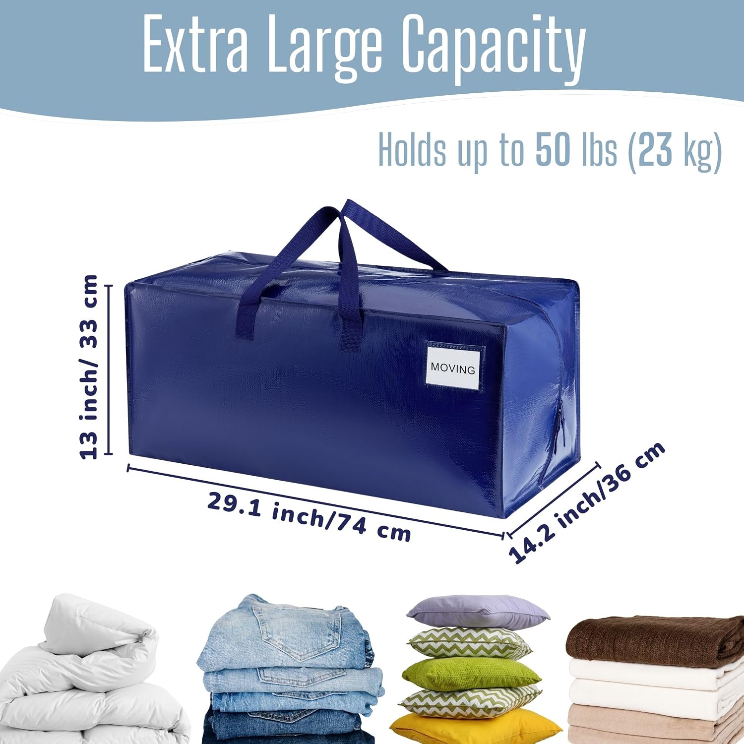 VENO 6 Pack Heavy Duty Moving Bags with Backpack Straps, Zippers & Handles, Extra Large Packing Bags for College Dorm Essentials, Moving Supplies Alternative to Cardboard Moving Boxes