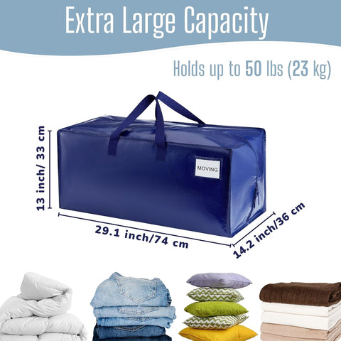 VENO 6 Pack Heavy Duty Moving Bags with Backpack Straps, Zippers & Handles, Extra Large Packing Bags for College Dorm Essentials, Moving Supplies Alternative to Cardboard Moving Boxes