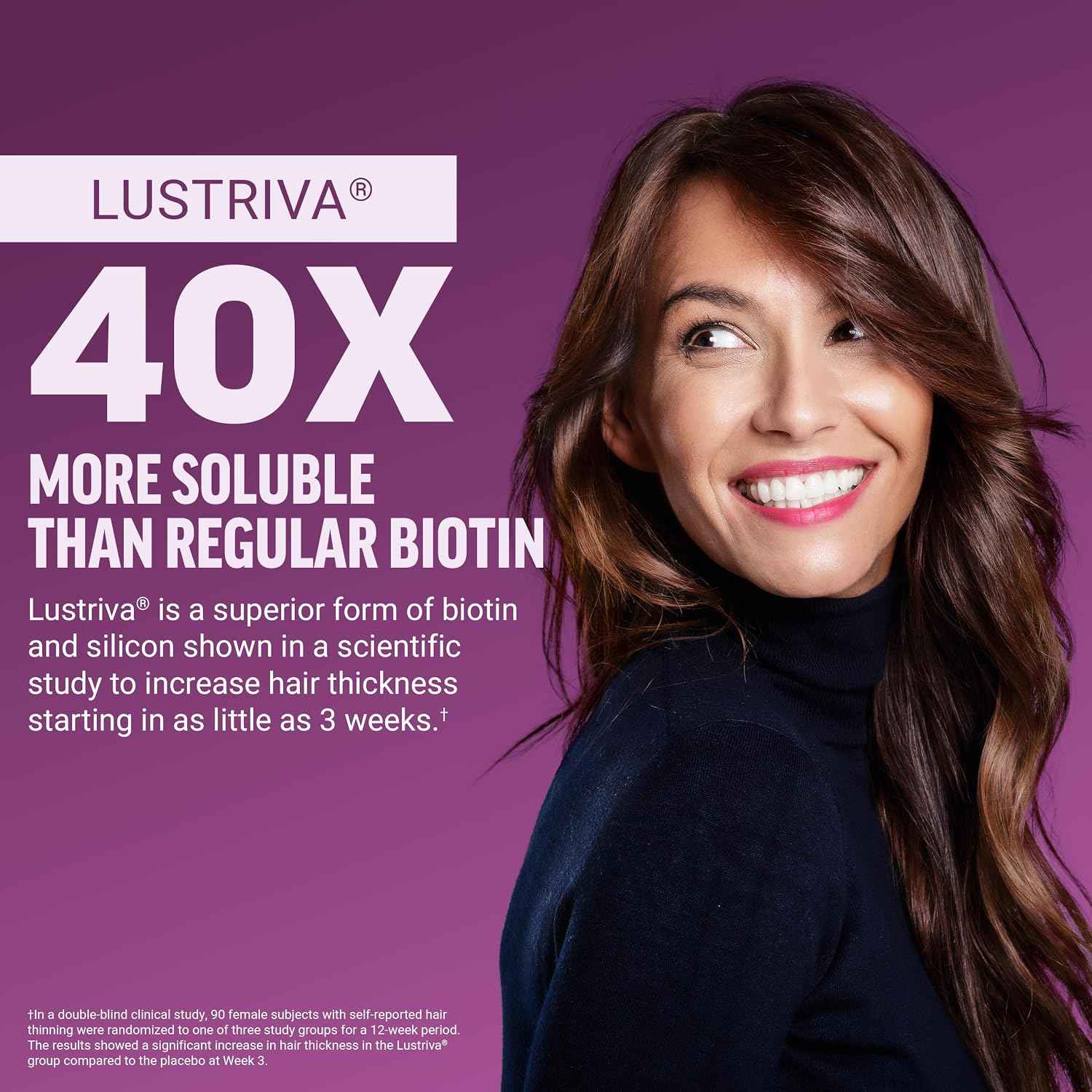 Force Factor Hair Growth Accelerator Soft Chews with Lustriva | Hair Growth Vitamins for Women & Men with Clinically Studied Lustriva & Biotin for Thicker, Fuller Hair, 60 Soft Chews