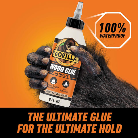 Gorilla Ultimate Waterproof Wood Glue, Natural Color, 8 oz