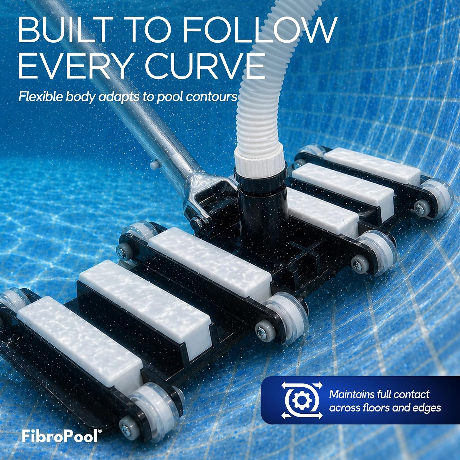 FibroPool Pool Vacuum Head-Weighted Flexible - 14.4 x 10.5 in,Thermoplastic