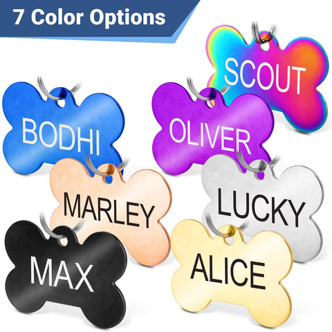 GoTags Stainless Steel Pet ID Tags, Personalized Dog Tags and Cat Tags