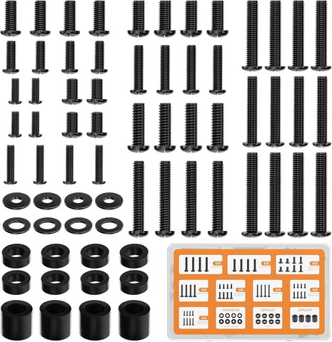 WALI Universal TV Mounting Hardware Kit Set Includes M4 M5 M6 M8 Screws and Spacer - Fit Most TVs up to 80 inch (UVSP), Black (Pack of 2)