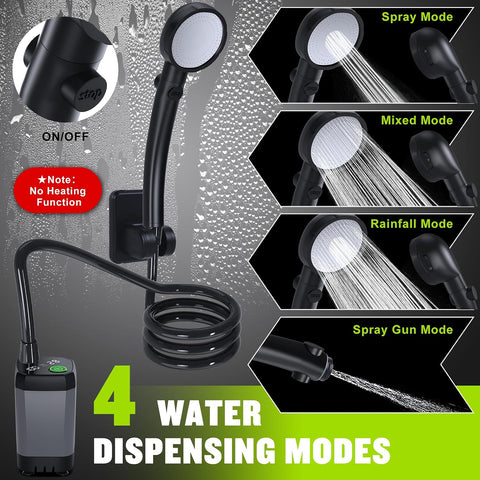 Spopal Portable Shower for Camping, [Long-Lasting] 6000mAh Rechargeable