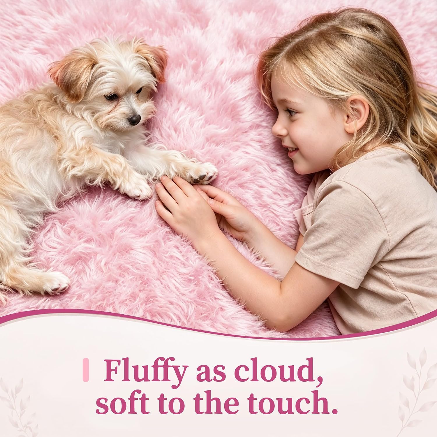 8x10 Area Rugs for Living Room: Soft Pink Fluffy Rug Shag Washable Rug Plush Fuzzy Indoor Carpet for Bedroom Nursery Playroom Girls Boys Kids Room (Pink, 8'x10')