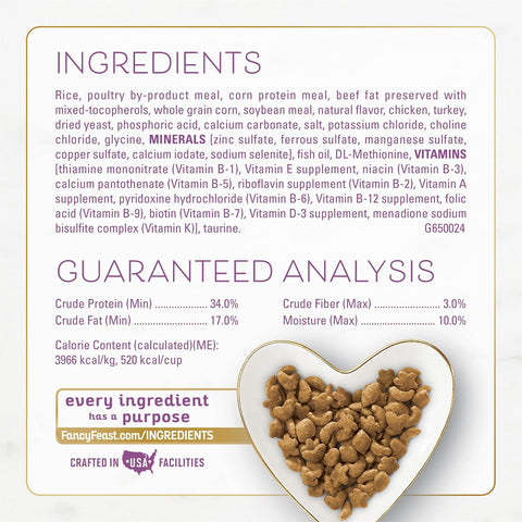 Purina Fancy Feast Dry Cat Food with Savory Farm-Raised Chicken and Turkey - 3 lb. Bag