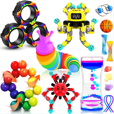 15Pack Fidget Toys Bulk for Adult Kids Age 5-7, 8-12, Figette Classroom Must Have Back to School Gifts for Students Treasure Prize Box Sensory Autism Travel Must Have ADHD Autistic Stress Anxiety