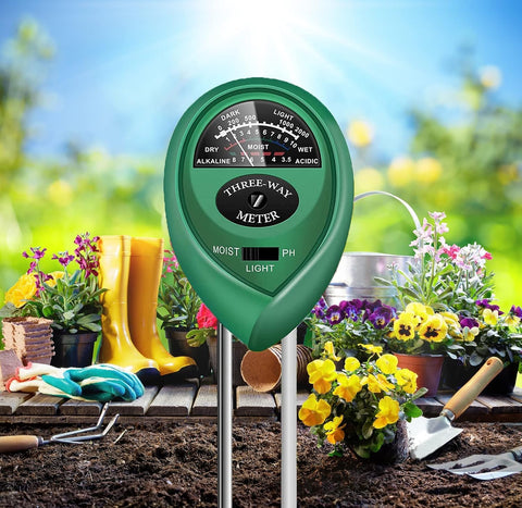 Soil Moisture Meter, Soil PH/Light Tester Plant Soil Test Kit Indoor Outdoor Use, Hygrometer Moisture Sensor Water Meter for Potted Plants Trees Lawn Farm Garden, No Battery Needed (Light Green)