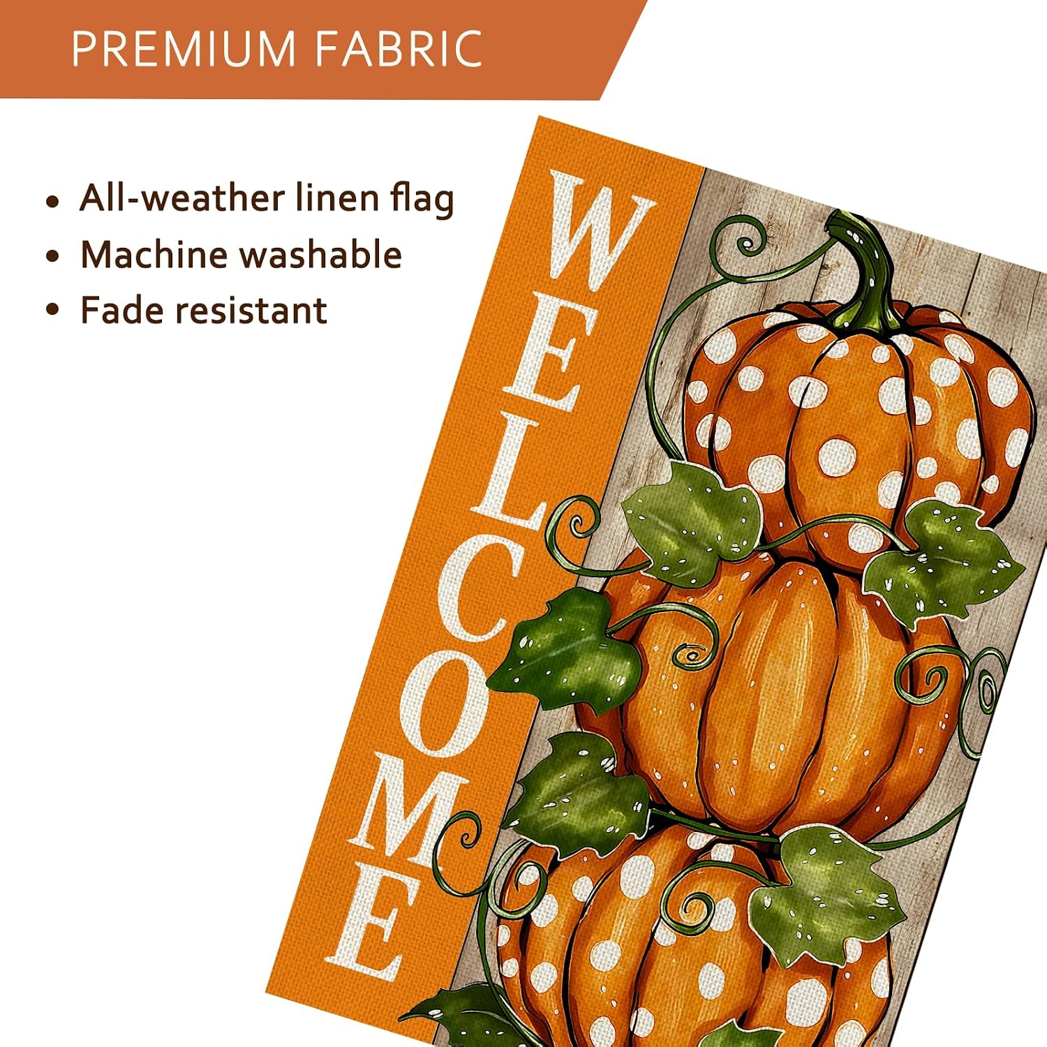 Fall Decorations Garden Flag 12x18 Inch for Outside Double Sided Weather & Fade Resistant Pumpkin Welcome Yard Flags Thanksgiving Outdoor Home Fall Decor
