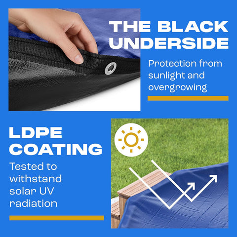 Winter Pool Cover 24 ft Round for Above Ground | Extra Thick & Durable Above-Ground Pool Cover | Sapphire Series of Premium Cold- and UV-Resistant Pool Cover | by Yankee Pool Pillow