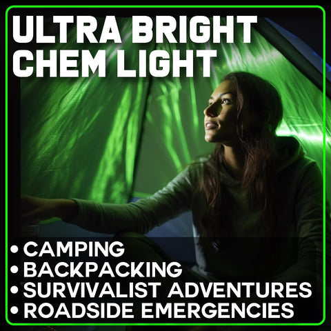 Ultra Bright Green Glow Sticks Emergency Chem Lights (6", 25 Pack) Military Grade 12 Hour Bulk Tactical Light Sticks for Survival Gear, Camping, Power Outages