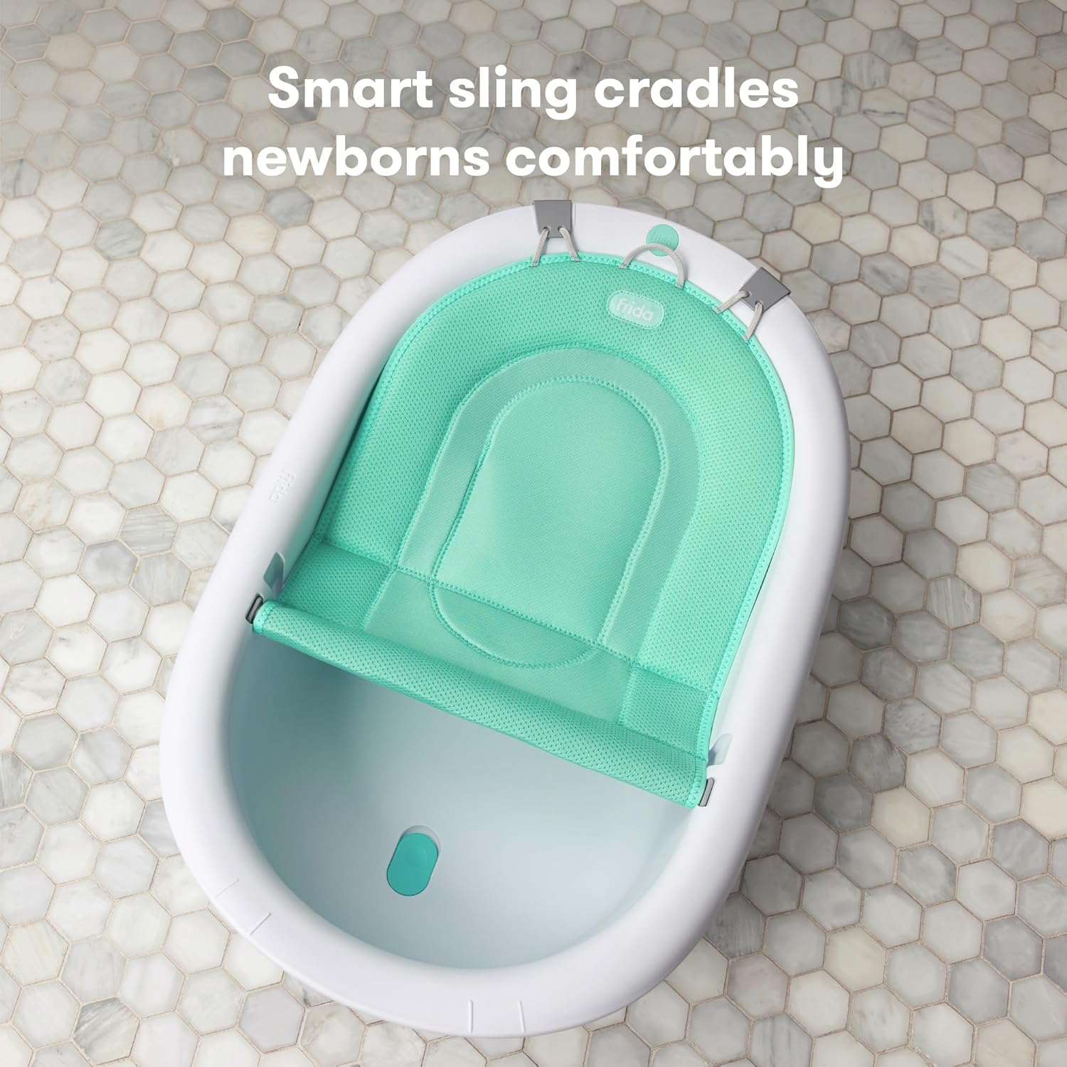 Frida Baby 4-in-1 Grow-with-Me Baby Bathtub, Baby Tub for Newborns to Toddler with Removable Bath Seat & Backrest for Bath Support in Tub
