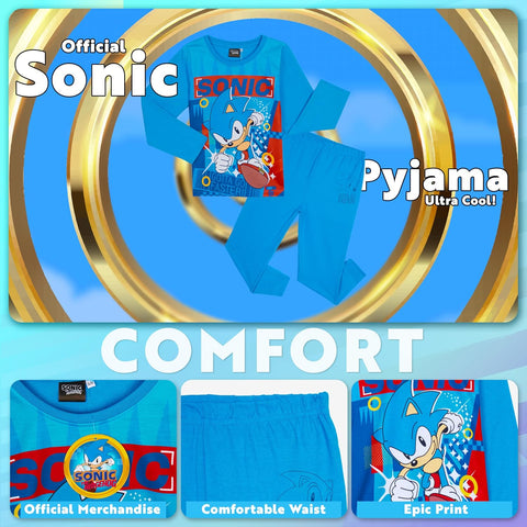 Sonic The Hedgehog Shadow Boys Pajama Set, Cozy Loungewear, Soft PJs Sleepwear - Gaming Gifts for Boys