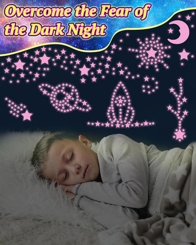 201 Pcs Glow in The Dark Stars Stickers for Ceiling, Kid Room Wall Decor