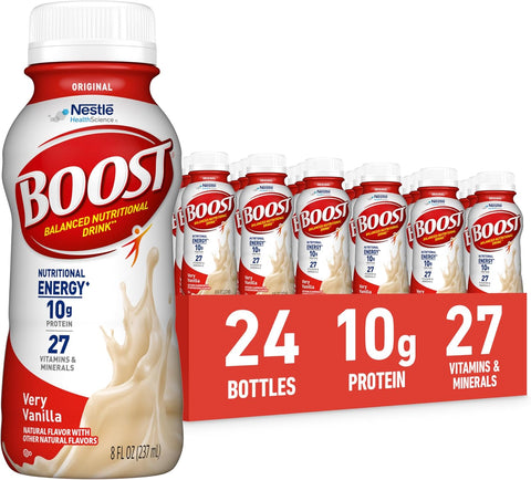 BOOST Original Ready to Drink Nutritional Drinks, Rich Chocolate, 8 Fl Oz Bottles (Pack of 24)