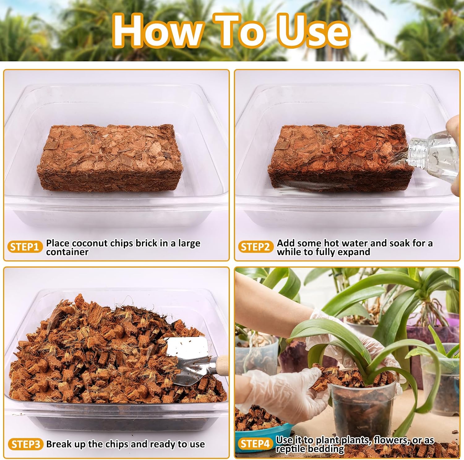 Legigo 2 Pack Coco Chips for Plants- 2.2lb Organic Coconut Husk Potting Mix