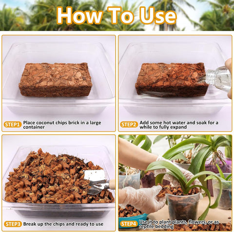 Legigo 2 Pack Coco Chips for Plants- 2.2lb Organic Coconut Husk Potting Mix