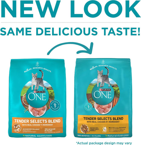 Purina ONE Tender Selects Dry Cat Food, Chicken, 7 lb Bag