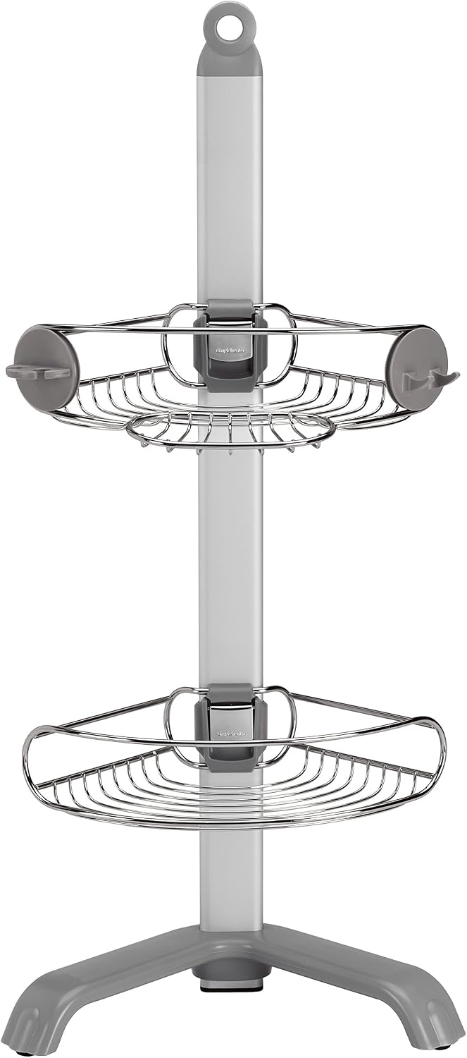 simplehuman Corner Shower Caddy, Stainless Steel and Anodized Aluminum