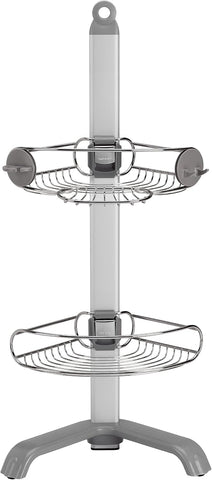 simplehuman Corner Shower Caddy, Stainless Steel and Anodized Aluminum