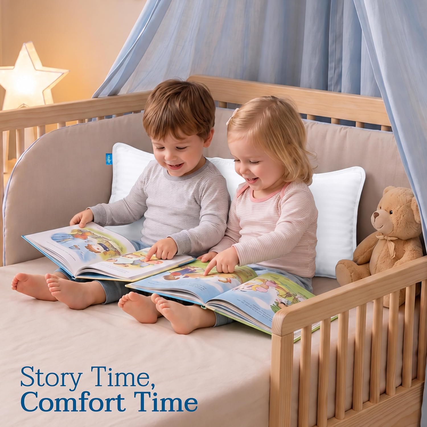 Utopia Bedding Toddler Pillow (White, 2 Pack), 14x19 Small Pillow for Kids, Soft and Breathable Cotton Blend Shell, Polyester Filling, Perfect for Toddler Bed and Travel (Intended for Age 2 and up)