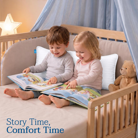 Utopia Bedding Toddler Pillow (White, 2 Pack), 14x19 Small Pillow for Kids, Soft and Breathable Cotton Blend Shell, Polyester Filling, Perfect for Toddler Bed and Travel (Intended for Age 2 and up)