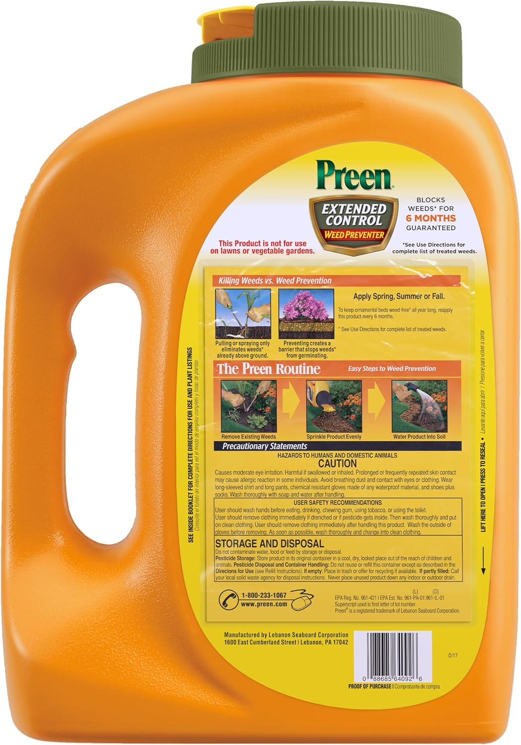 Preen Extended Control Weed Preventer - 4.93 lb. Bottle - Covers 805 sq. ft.