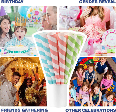 Cotton Candy Cones 30 Pack Baby Pastel - Candy Park Multicolor Paper Cones, For Cotton Candy Machines & Candy Floss Sugar, Party Supplies for Birthday, Easter, Celebrartions & Consession Stand