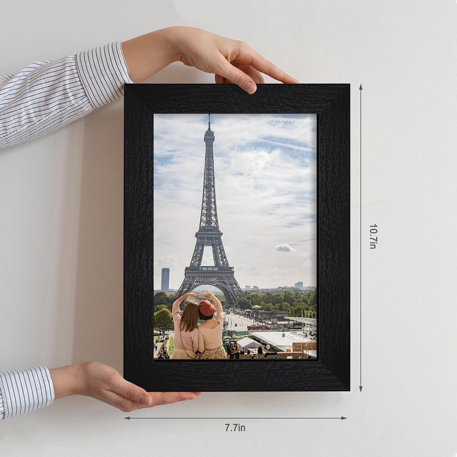 Hongkee 6x9 Picture Frame Set of 2, Real Glass and Wood Frame