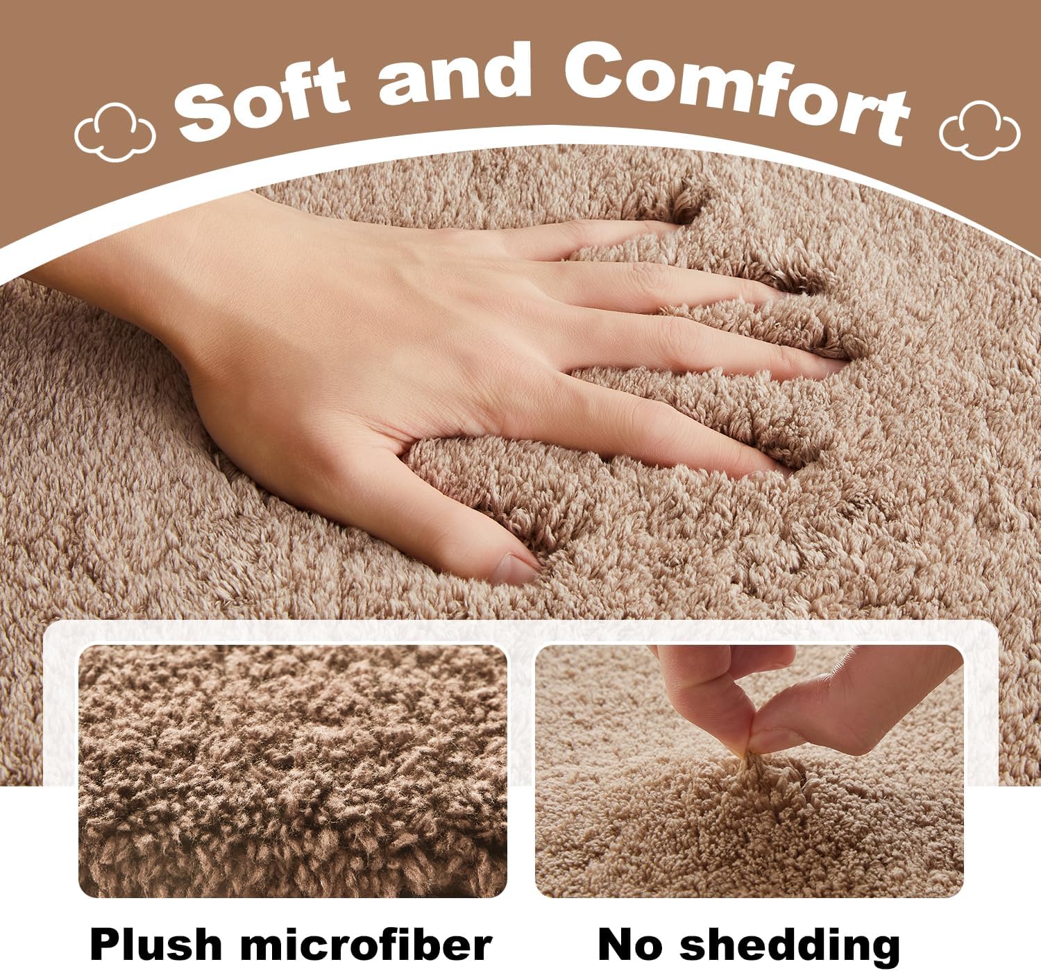 TYUU Large Bathroom Rugs, Ultra Soft Super Absorbent Bath Rugs Non Slip Washable Quick Dry Bath Mat with Rubber Backing for Bathroom Floor, Shower, or Sink, Beige 3' x 4'