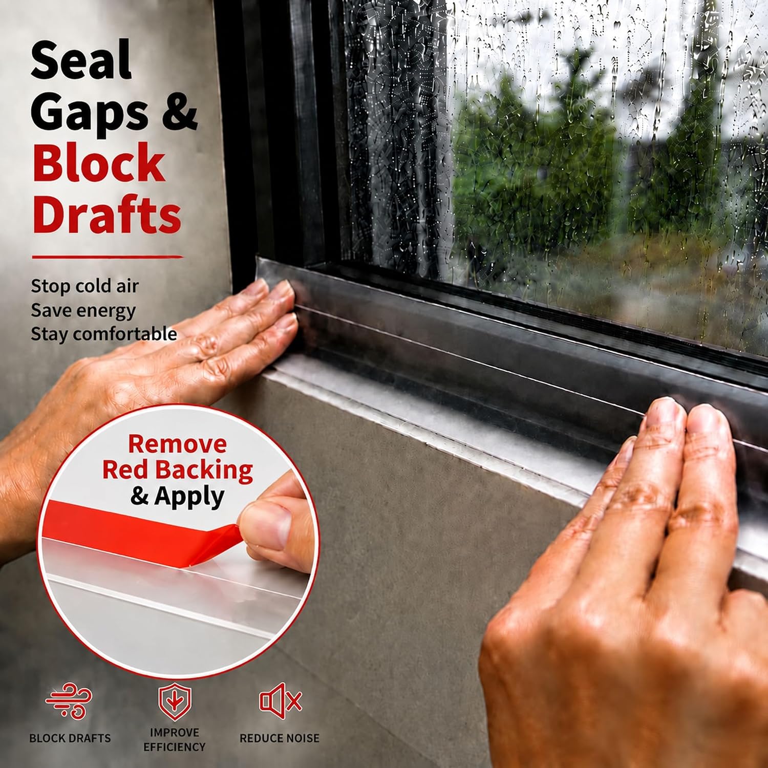Clear Weather Stripping Seal Strip for Doors and Windows - Draft Stopper for Frames, Glass & Gaps | Transparent Silicone Insulation Seal (35mm Wide, 10M / 33Ft Total, 2-Pack)