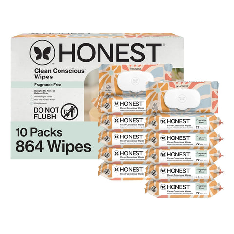 The Honest Company Multi-Use Baby Wipes, Sunburst, 864 Count