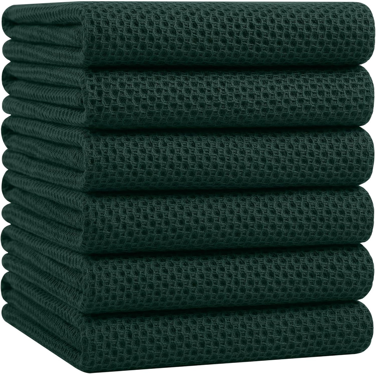 Homaxy 100% Cotton Oversized Waffle Weave Kitchen Towels 6-Pack