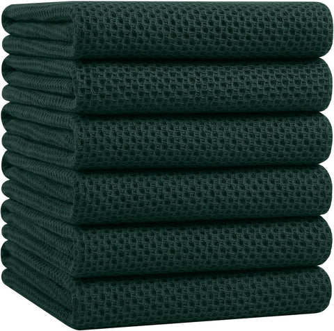 Homaxy 100% Cotton Oversized Waffle Weave Kitchen Towels 6-Pack