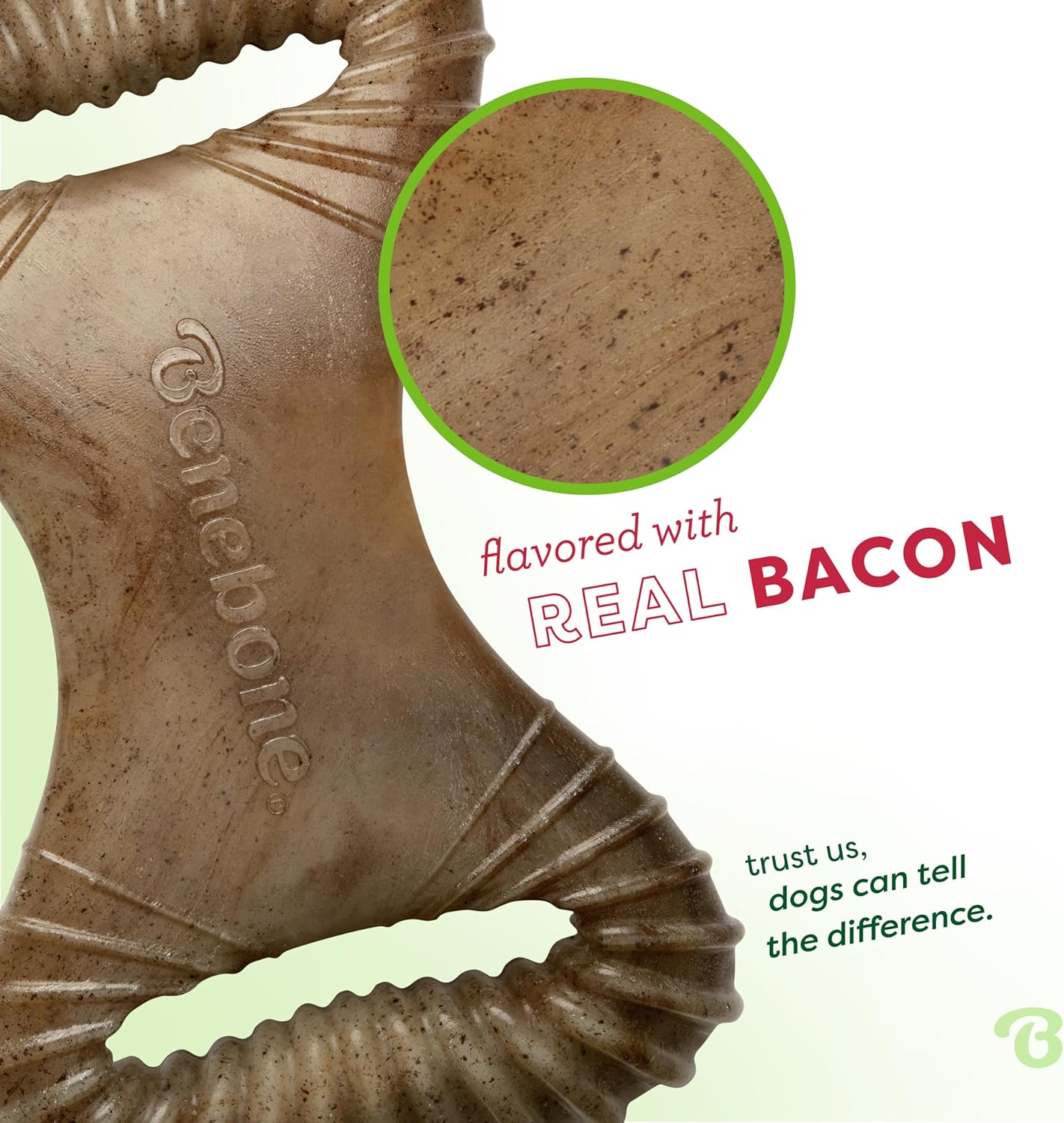 Benebone Dental Dog Chew Toy for Aggressive Chewers, Real Bacon, Medium