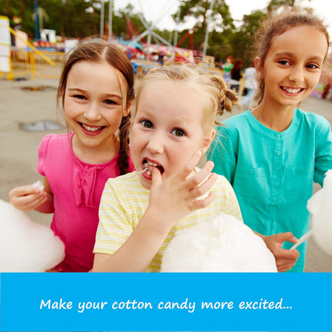 Tafura Cotton Candy Bags with Ties, 100 Pack, Clear Printed Bags