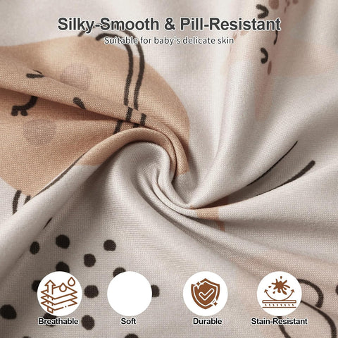 Pack N Play Sheets Fitted, 2-Pack Fit for Standard Pack N Play Mattress, Mini Crib Sheets,Breathable Soft Unisex Playard Sheets