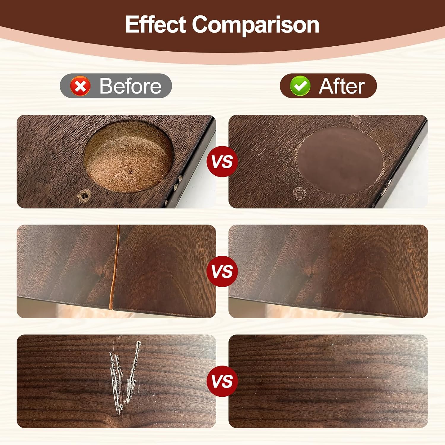Boncart Wood Filler, 9.87 OZ Walnut Wood Putty