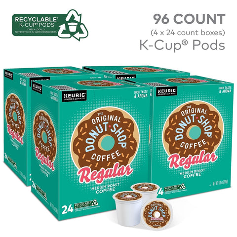 The Original Donut Shop Regular, Single-Serve Keurig K-Cup Pods, Medium Roast Coffee Pods, 96 Count