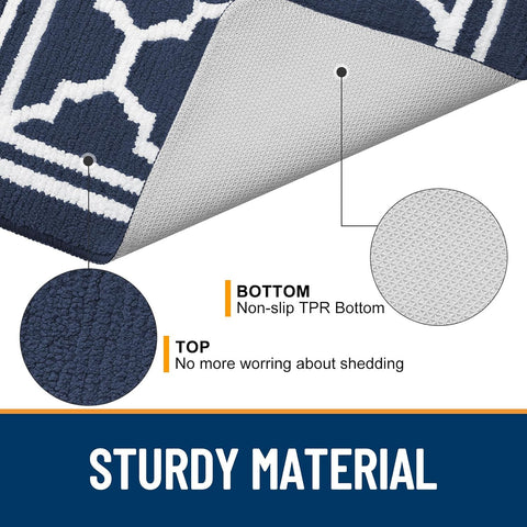 Buganda Indoor Door Mat, Dirt Resistant Doormat, 70x23, Navy Blue
