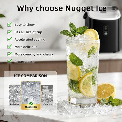 Antarctic Star Nugget Ice Maker Countertop, Soft Chewable Sonic Ice