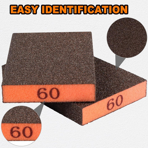 8 Pack Sanding Sponge, 60/80/120/220 Grit Premium Sandpaper Block