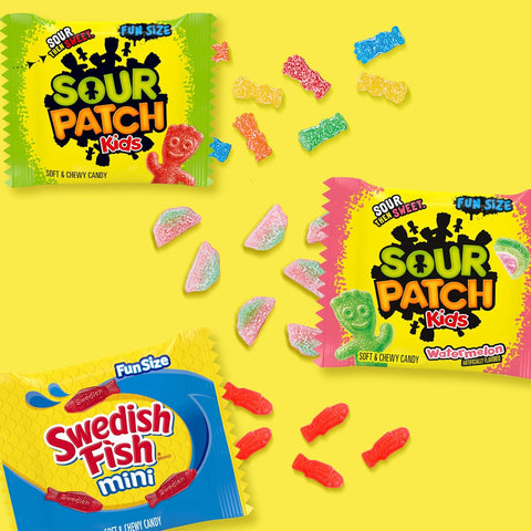 SOUR PATCH KIDS & SWEDISH FISH Mini Soft & Chewy Candy Variety Pack, 80 ct