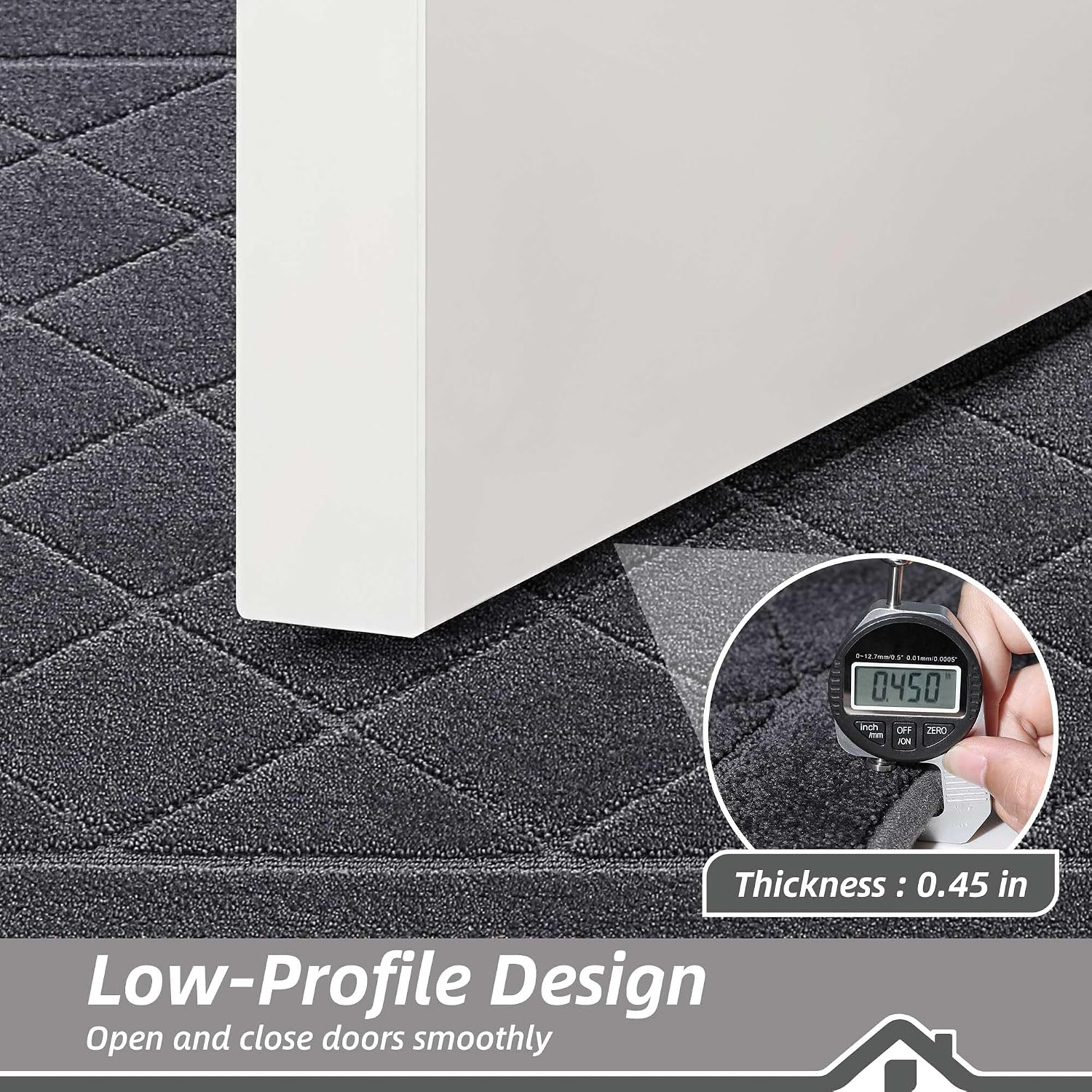 BEQHAUSE Dirt Trapper Door Mat 24" x 60", Doormat Non-Slip, Dark Grey
