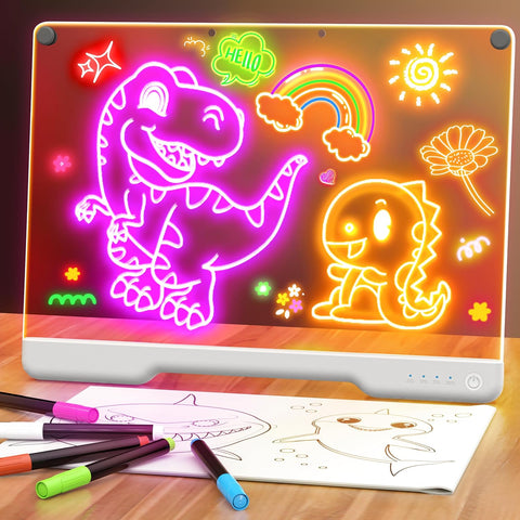 Geokay 16" Rechargeable LED Drawing Board with 9-Color Light Modes