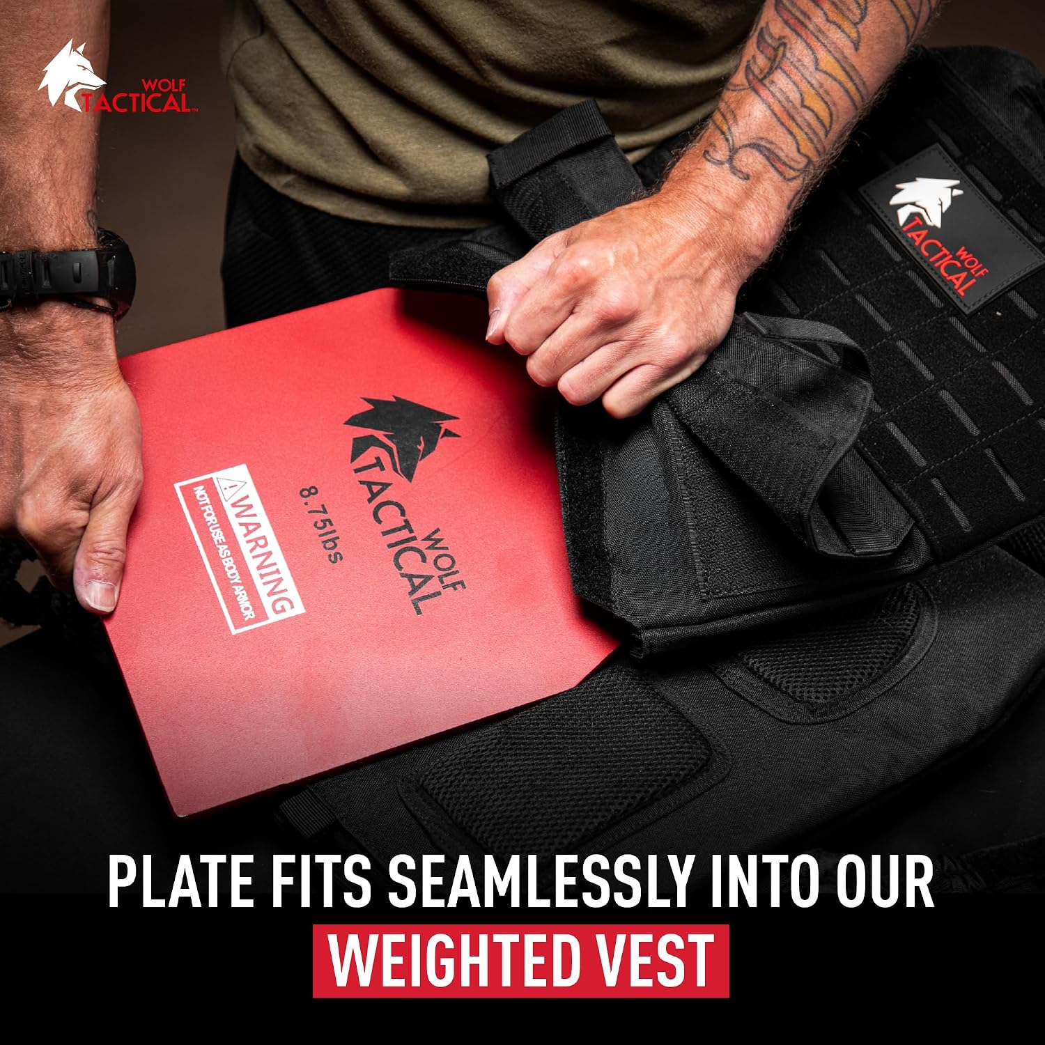 WOLF TACTICAL Weight Vest Plates - 5.75/8.75/14.5/19.75LB Pairs - WODs, Strength Training, Running, Heavy Workouts
