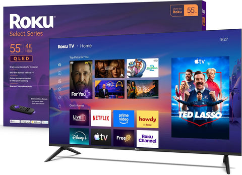 Roku Smart TV – 85-Inch Select Series, 4K HDR TV – RokuTV with Enhanced Voice Remote – Flat Screen LED Television with Wi-Fi TV Wireless Soundbar, Soundbar Exclusively for RokuTV