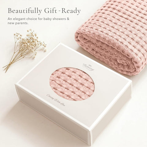 Konssy Waffle Baby Blanket for Boys & Girls, Soft Newborn Swaddle Blanket