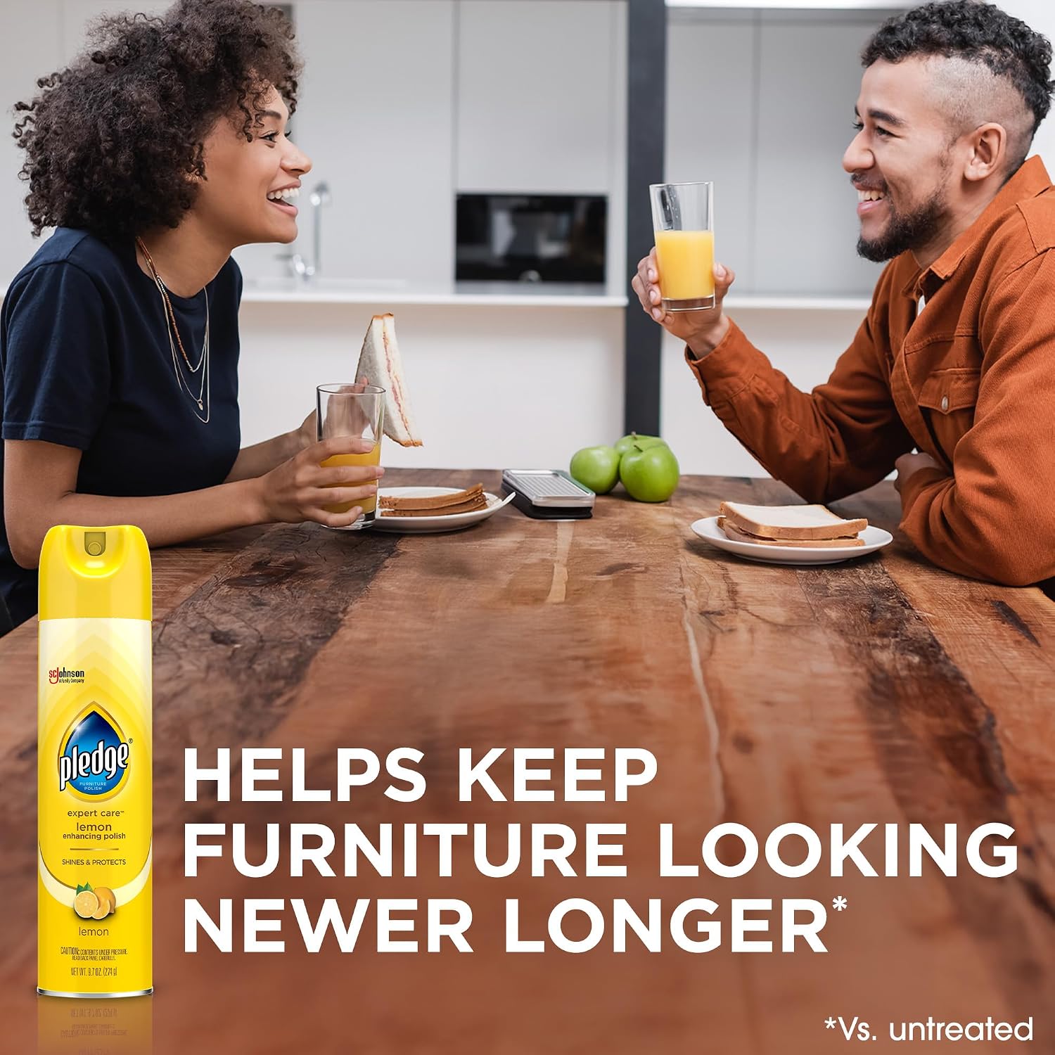 Pledge Expert Care Enhancing Furniture Polish, Lemon, 9.7 oz, (1-Pack)