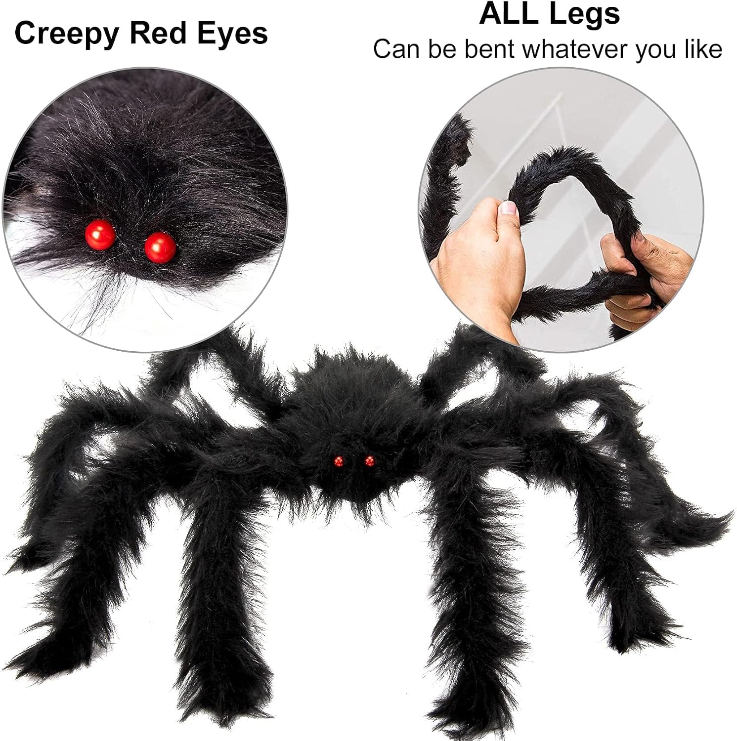 Colovis 6 Pcs Large Scary Halloween Spider Decorations for Outdoor, Yard